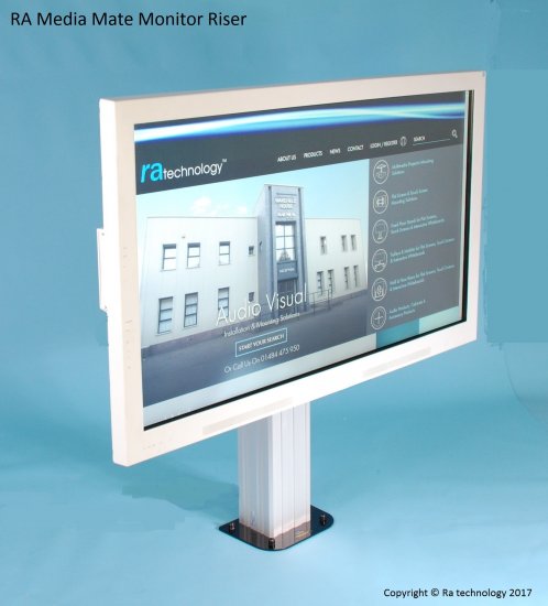 RA Media Mate Monitor Riser. Screens up to 86 inch and 120kg - Click Image to Close