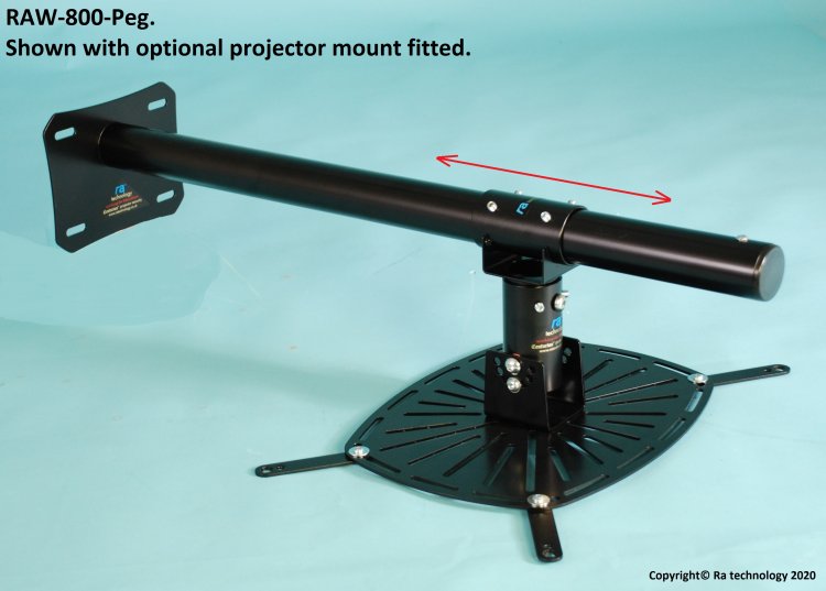 RAW-800-Peg. Wall Mount Arm With Adjustable Zoom Coupling - Click Image to Close